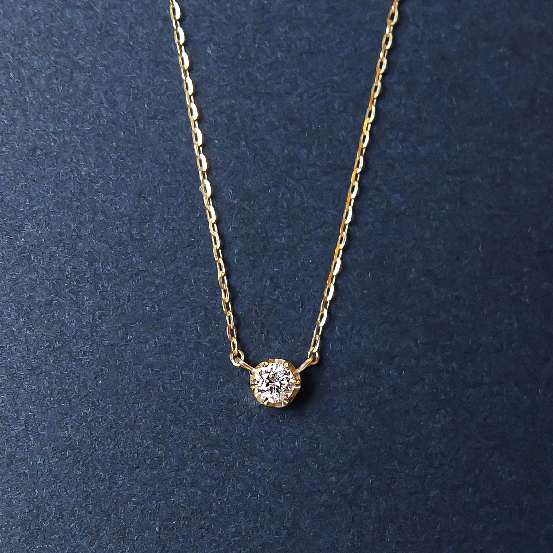 10K Diamond 6-Prong Meritia Necklace (Yellow Gold) - Product Image