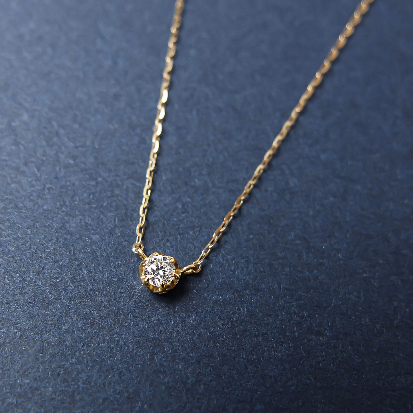 10K Diamond 6-Prong Meritia Necklace (Yellow Gold) - Product Image