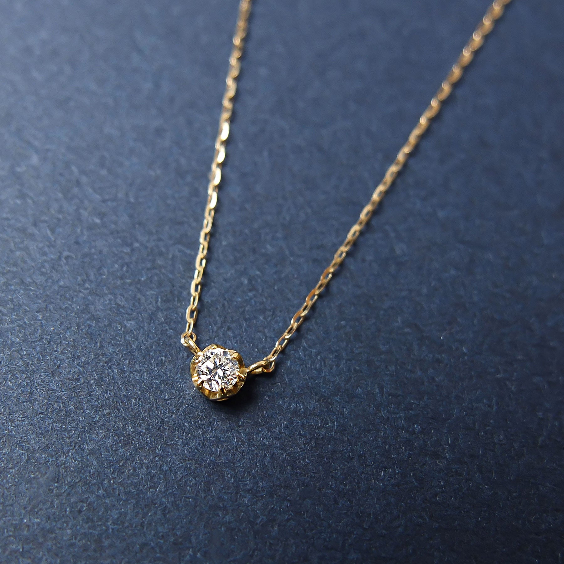 10K Diamond 6-Prong Meritia Necklace (Yellow Gold) - Product Image