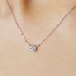 Platinum Diamond Flower Pave Necklace M - Model Image