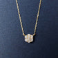 18K Diamond Flower Pave Necklace L (Yellow Gold) - Product Image