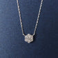 Platinum Diamond Flower Pave Necklace L - Product Image