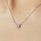 Platinum Diamond Flower Pave Necklace L - Model Image
