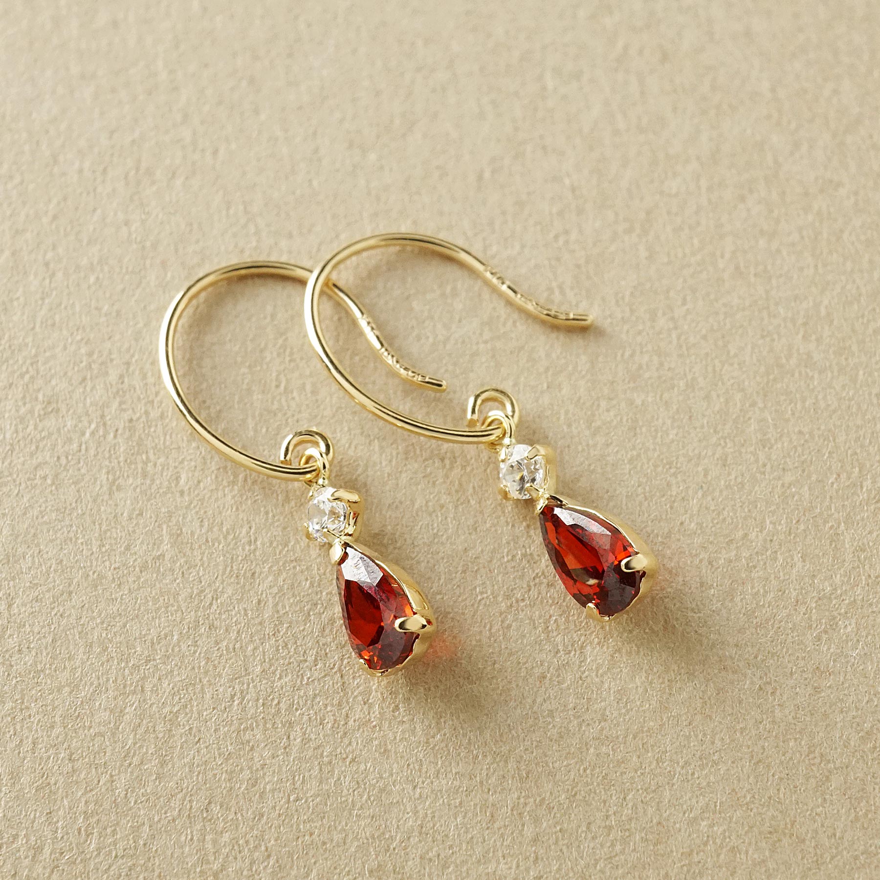 10K Dew Drop Wire Earrings (Yellow Gold) - Product Image