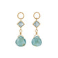 [Palette] 10K Blue Topaz x Grandidierite Charms (Large Link) (Yellow Gold) - Product Image