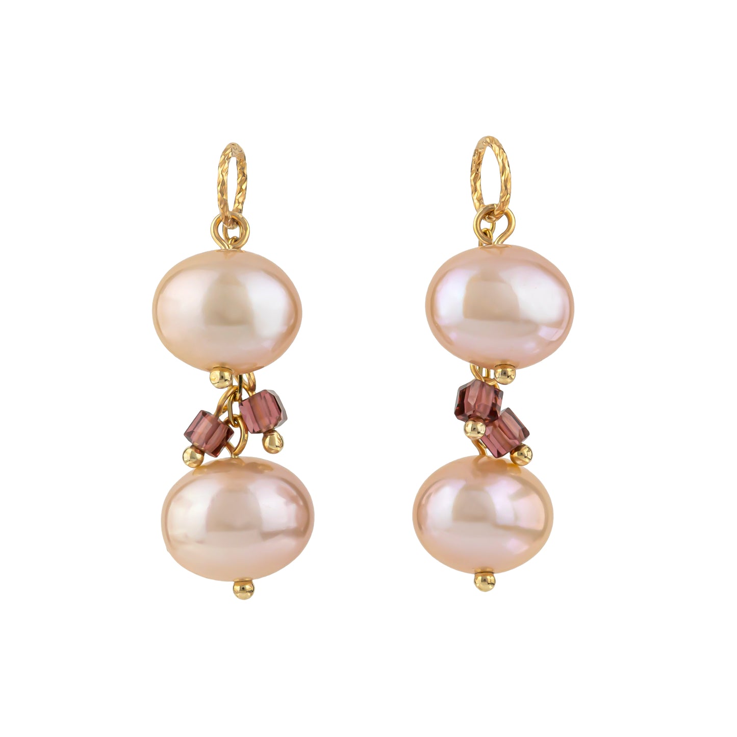 [Palette] 10K Freshwater Pearl Charms (Large Link) (Yellow Gold) - Product Image