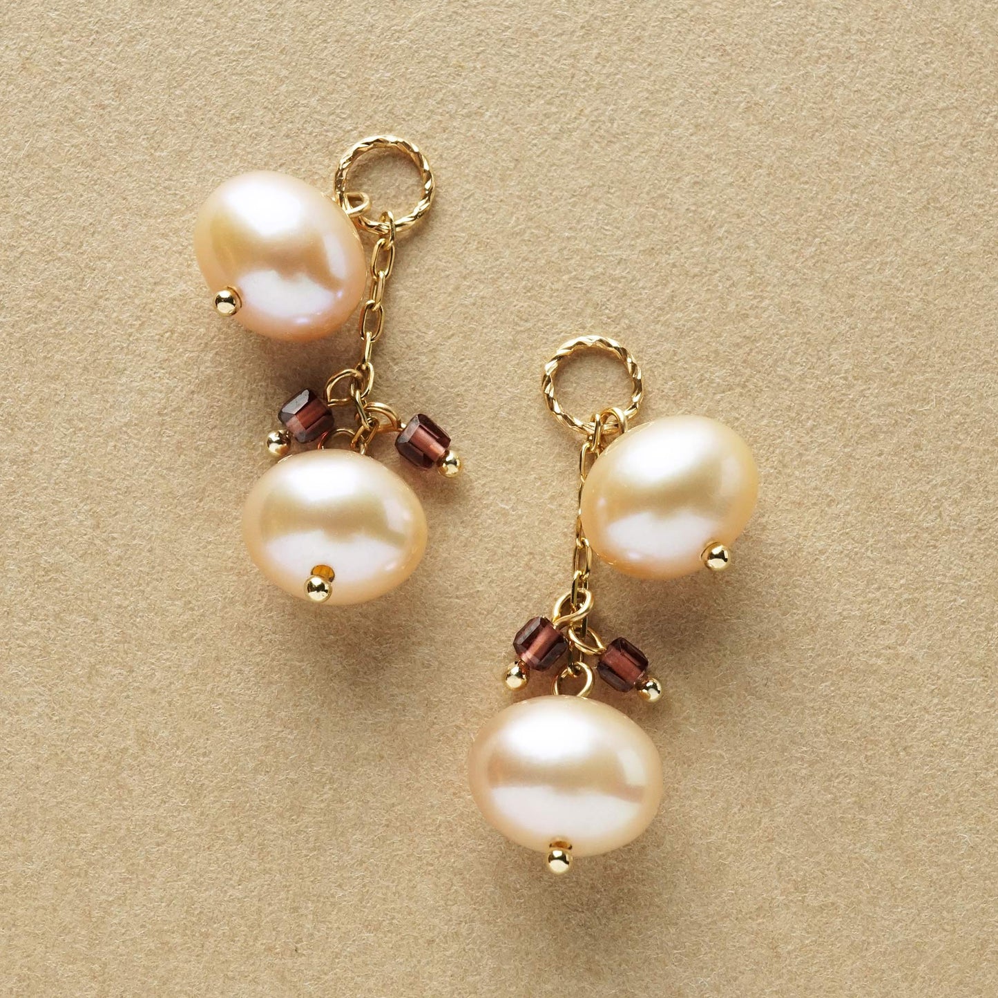 [Palette] 10K Freshwater Pearl Charms (Large Link) (Yellow Gold) - Product Image