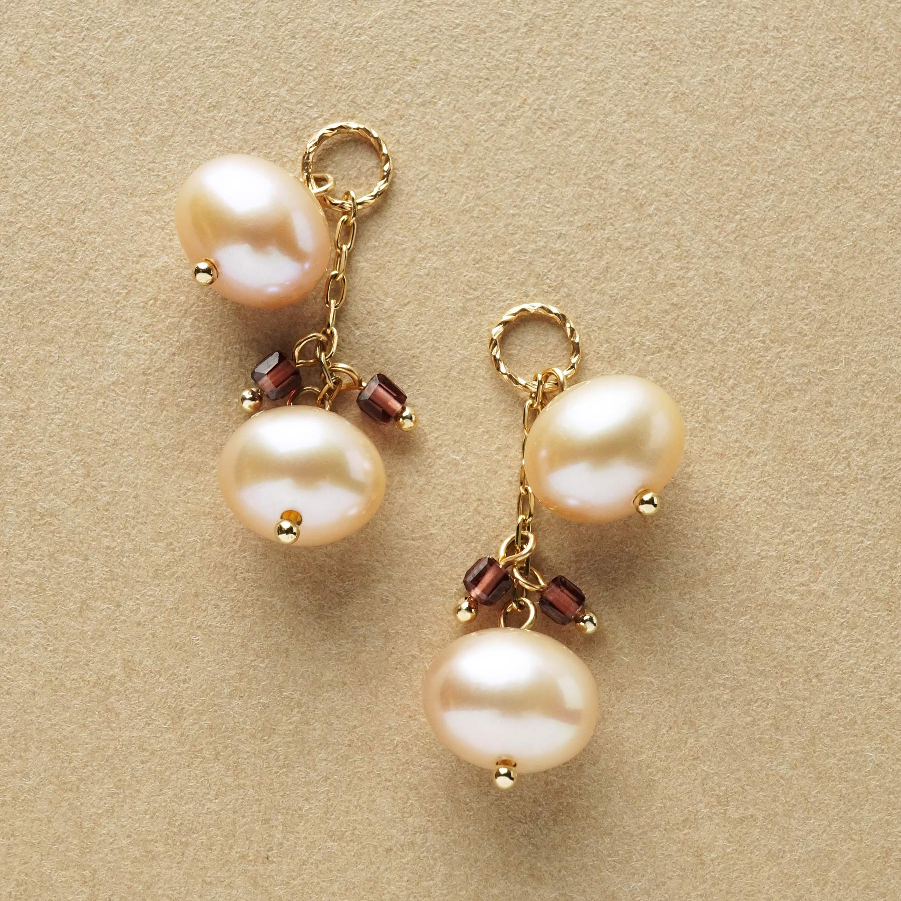 [Palette] 10K Freshwater Pearl Charms (Large Link) (Yellow Gold) - Product Image