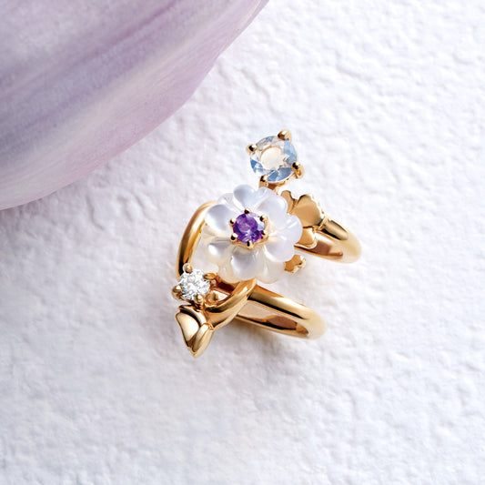 925 Sterling Silver Anemone Ear Cuff - Product Image