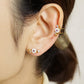 925 Sterling Silver Anemone Ear Cuff - Model Image