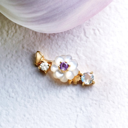 [Solo Earring] 925 Sterling Silver / 10K Anemone Single Earring - Product Image