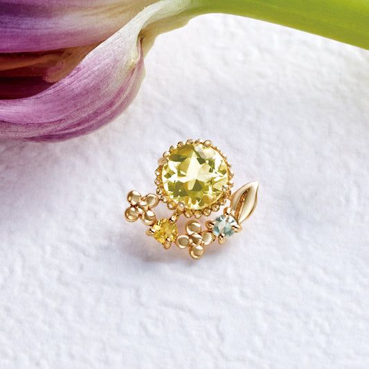 [Solo Earring] 18K/10K Mimosa Single Earring (Yellow Gold) - Product Image