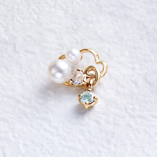 [Solo Earring] 18K/10K Plump Cloud Single Earring (Yellow Gold) - Product Image