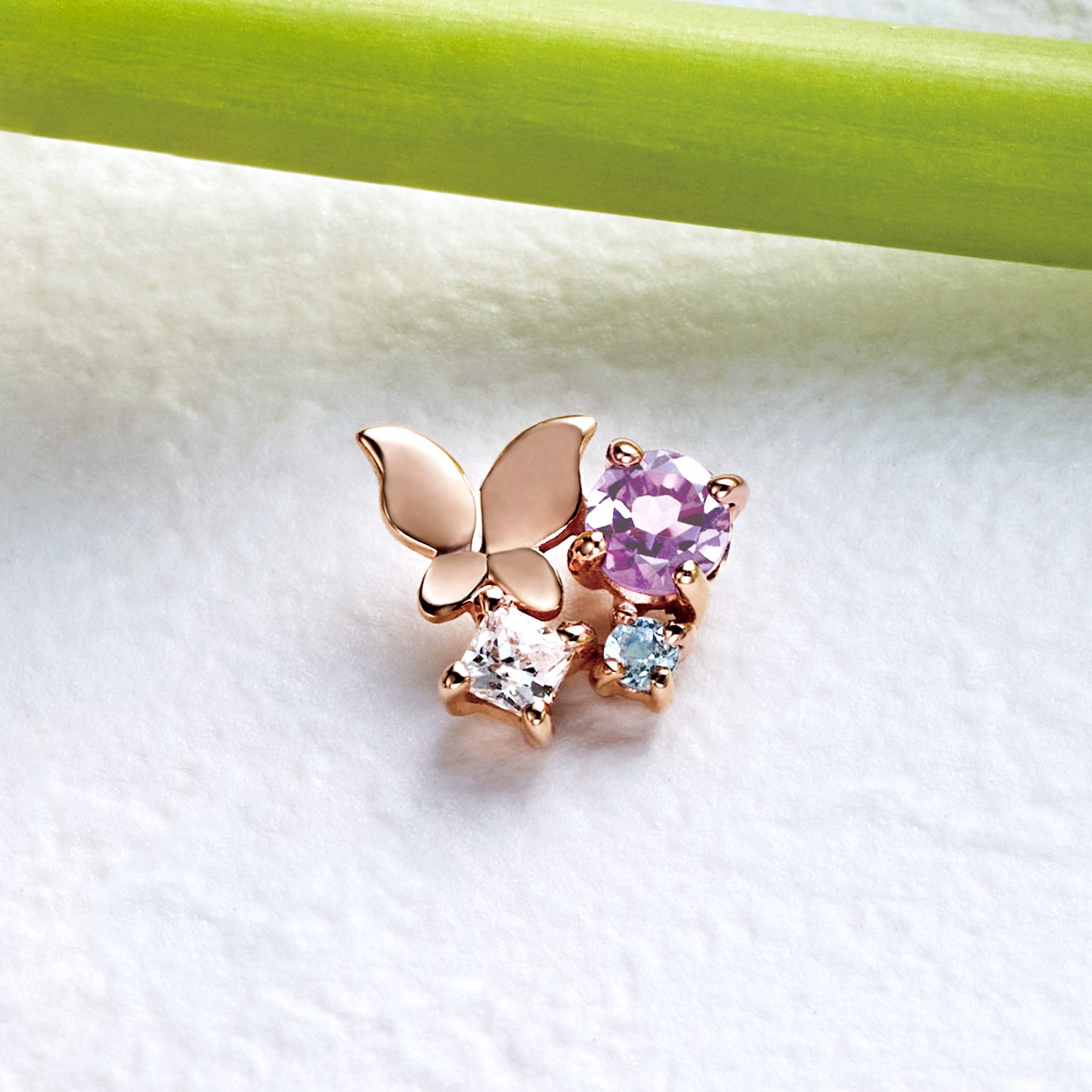[Solo Earring] 18K/10K Butterfly Single Earring (Rose Gold) - Product Image
