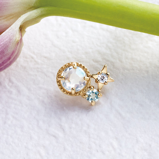 [Solo Earring] 18K/10K Sparkle Single Earring (Yellow Gold) - Product Image