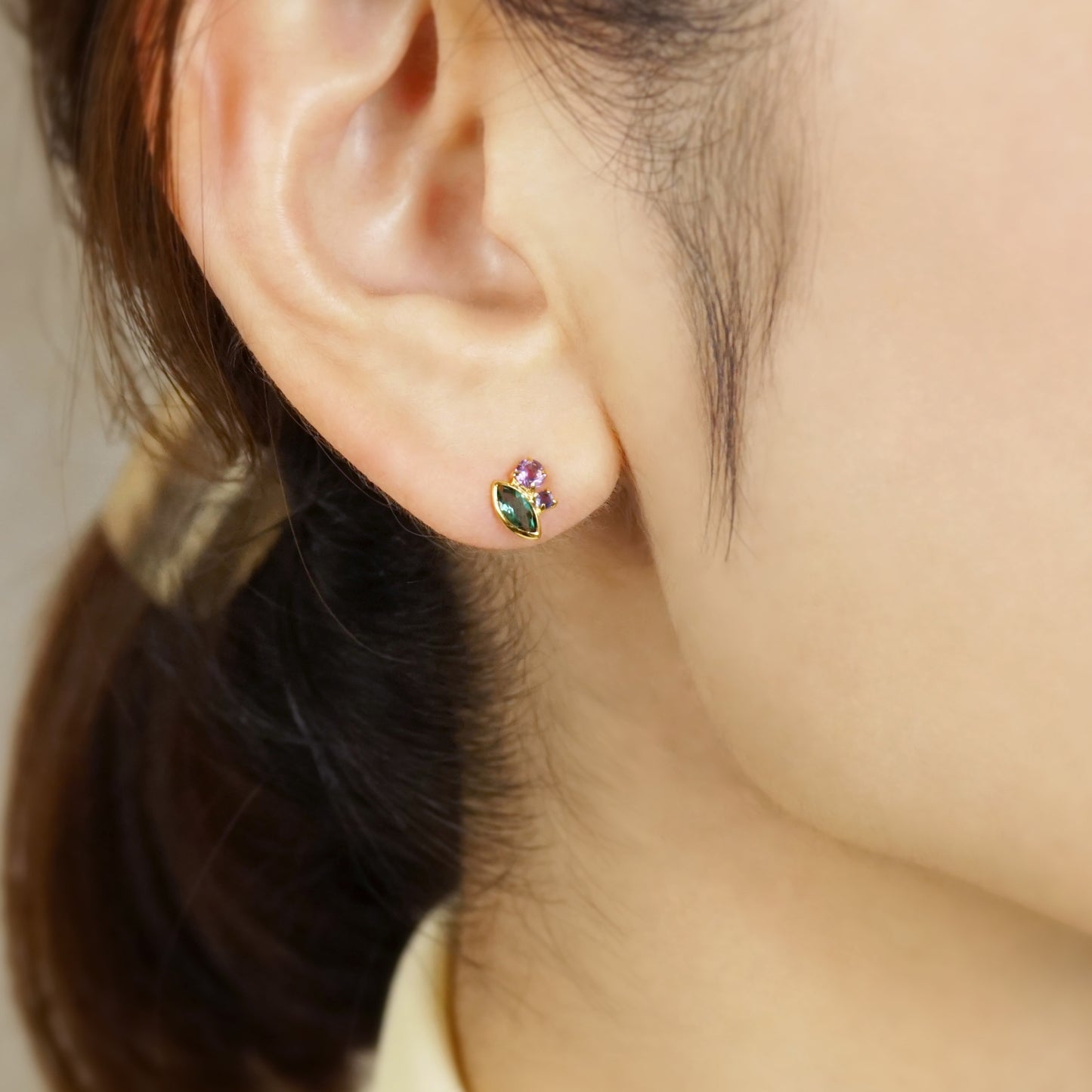 925 Sterling Silver / 10K / Gold Filled Blueberry Earrings - Model Image