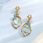 925 Sterling Silver / 10K Prehnite Earrings - Product Image