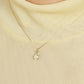 10K Prehnite Necklace (Yellow Gold) - Model Image