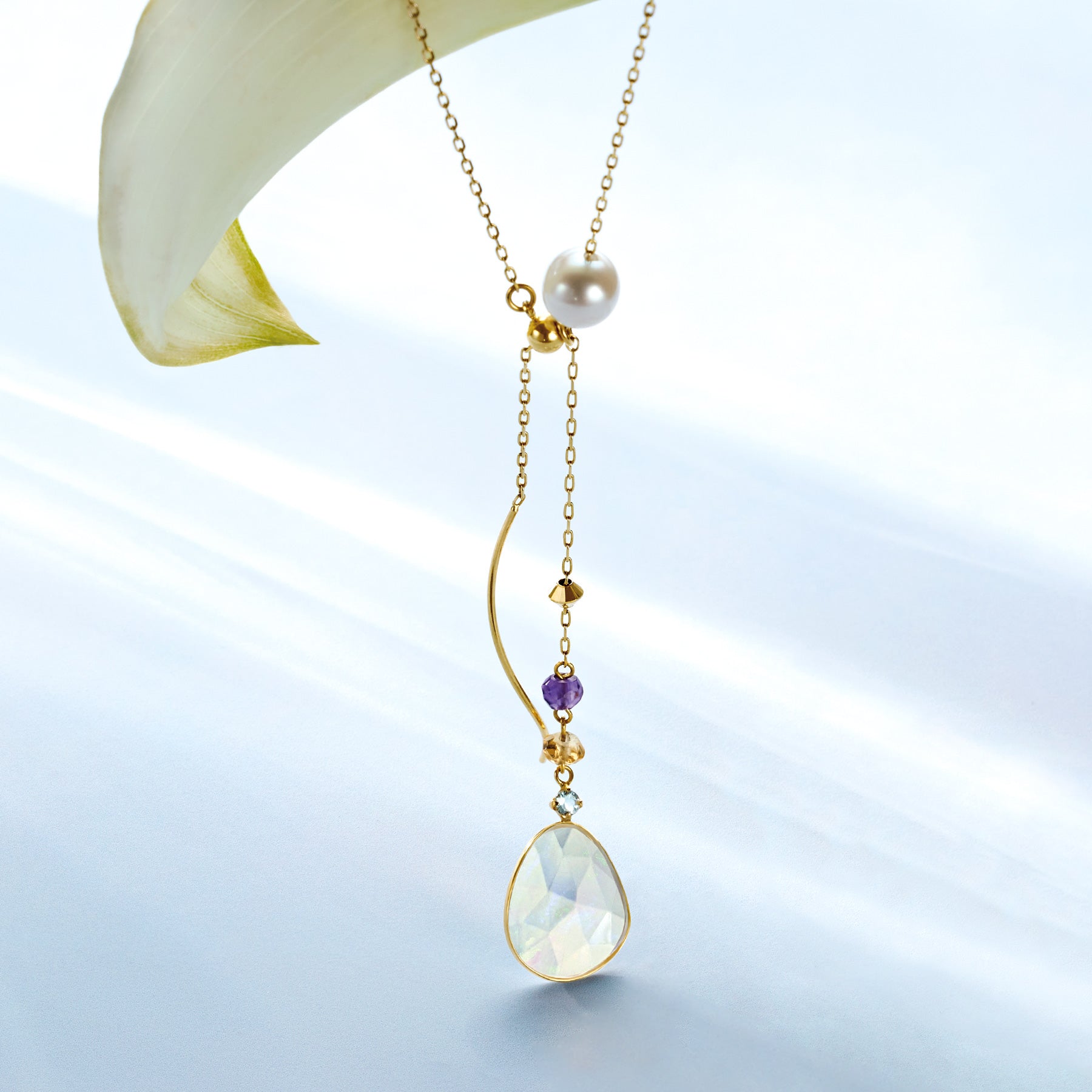 10K Opal 8Way Necklace (Yellow Gold) - Product Image