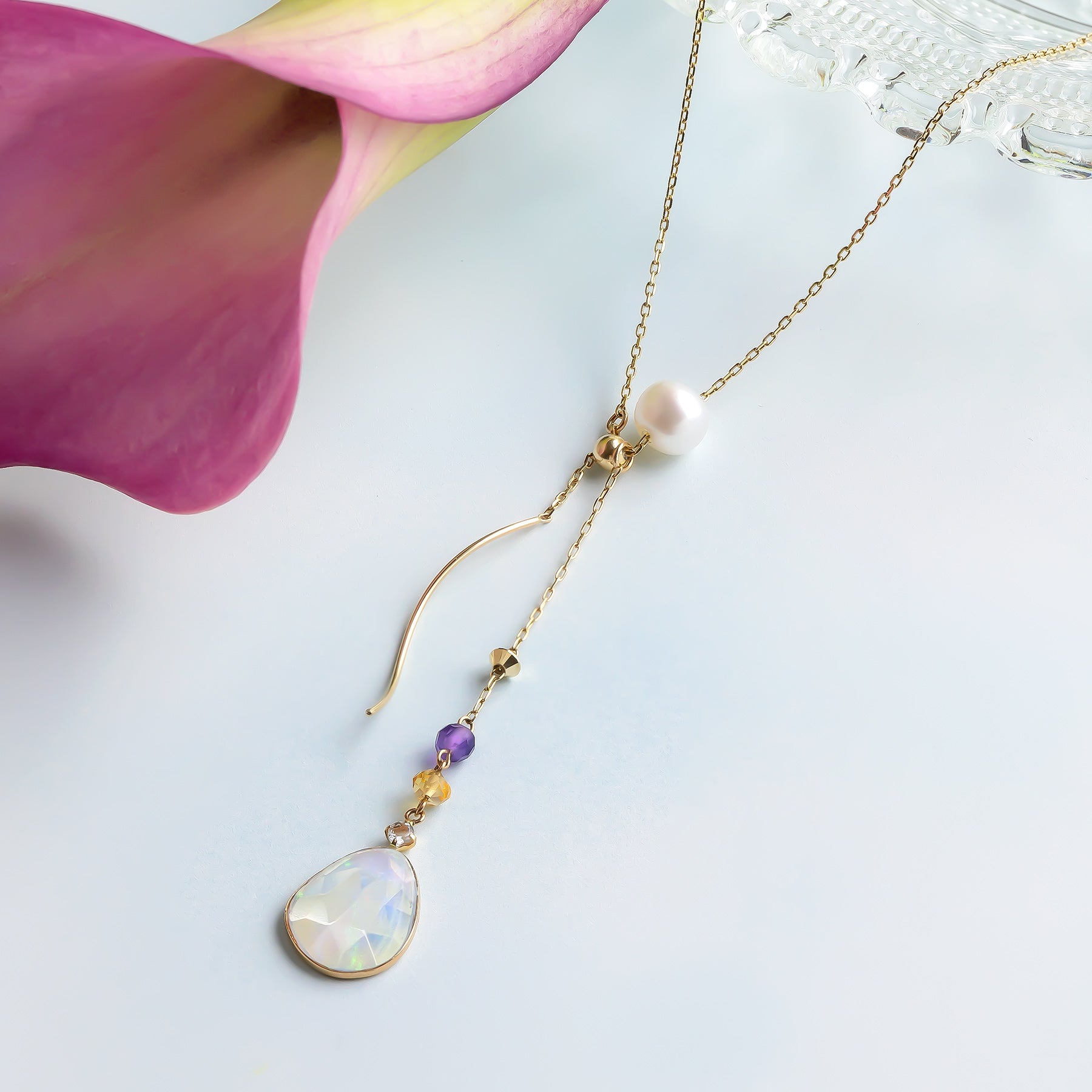 10K Opal 8Way Necklace (Yellow Gold) - Product Image