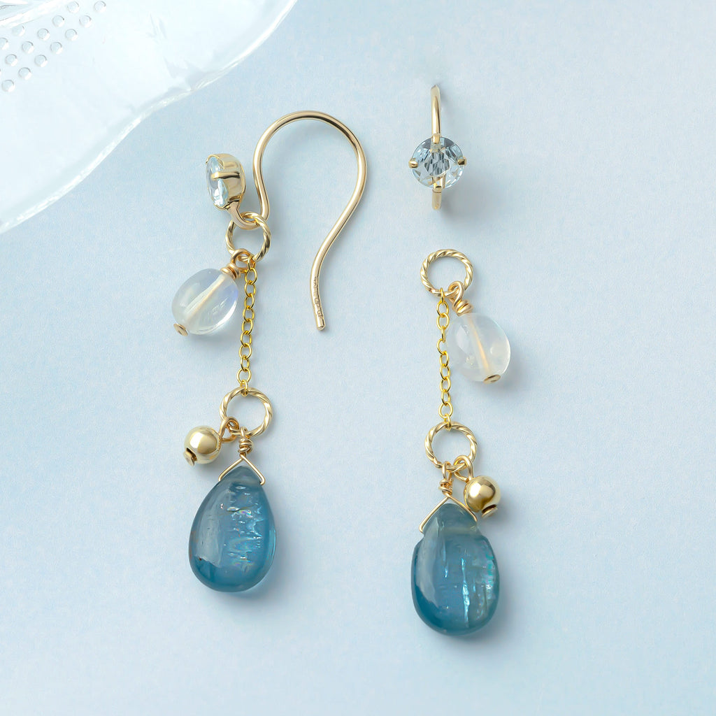 [Palette] Gold Filled Kyanite Charm Set Earrings [Radiance] (Large Link) - Product Image