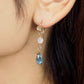 [Palette] Gold Filled Kyanite Charm Set Earrings [Radiance] (Large Link) - Model Image