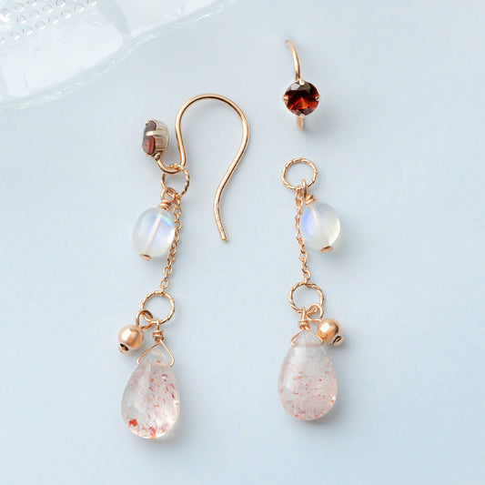 [Palette] Gold Filled Oregon Sunstone Charm Set Earrings [Radiance] (Large Link) - Product Image