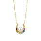 10K Rainbow & Horseshoe Necklace (Yellow Gold) - Product Image