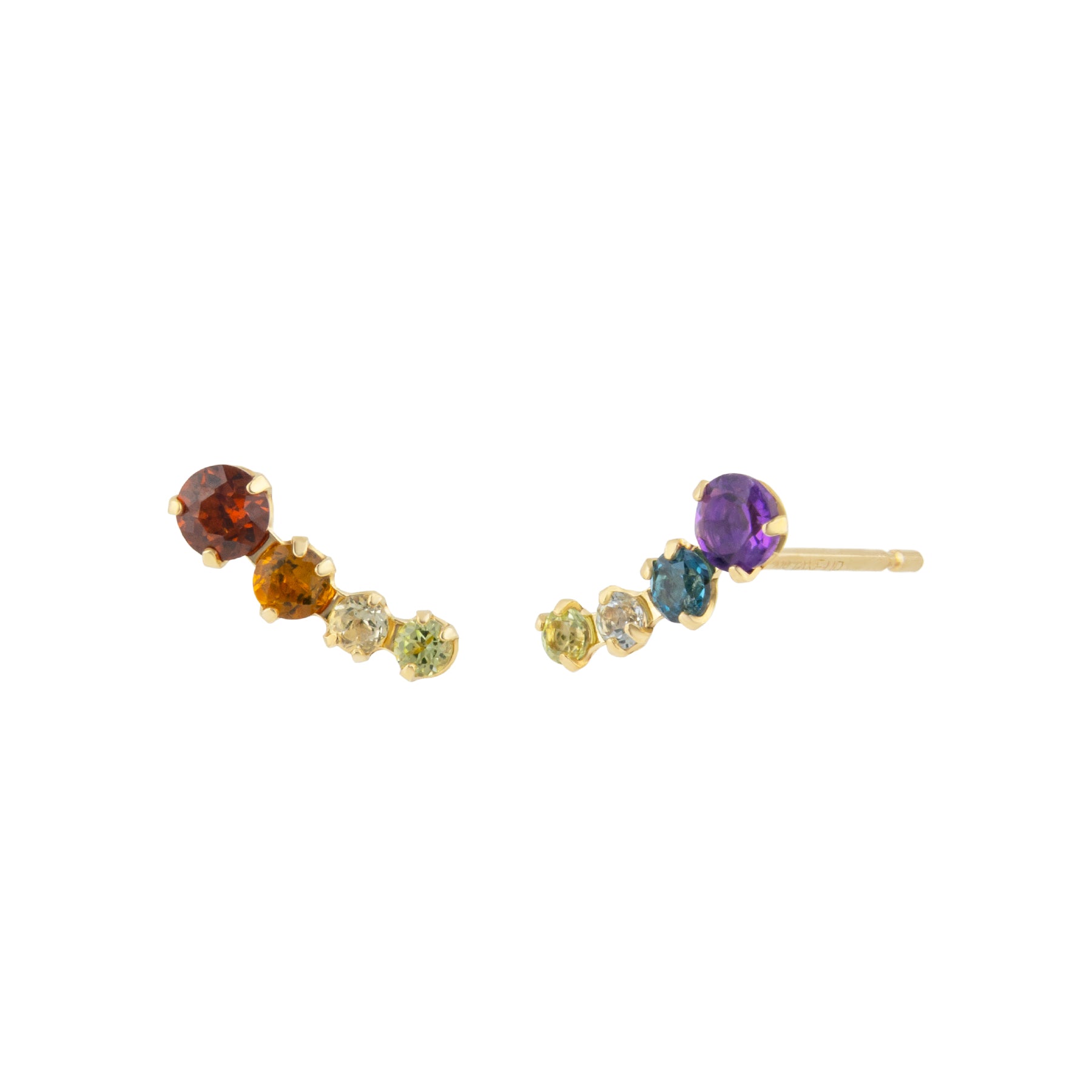 18K/10K Rainbow Earrings (Yellow Gold) - Product Image