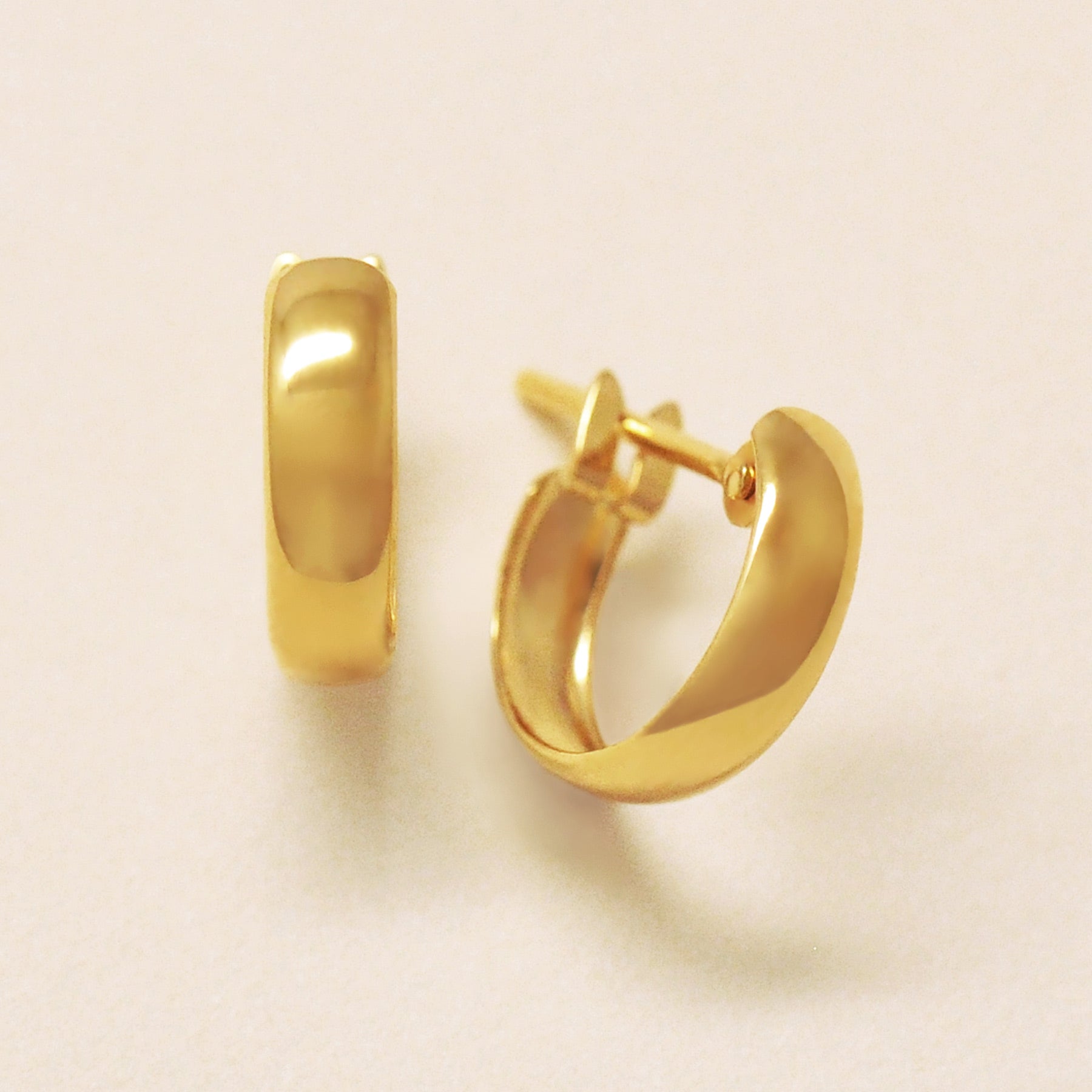 18K Basic Hoop Earrings (Yellow Gold) – TAKE-UP Jewelry