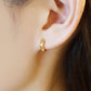 18K Basic Hoop Earrings (Yellow Gold) - Model Image