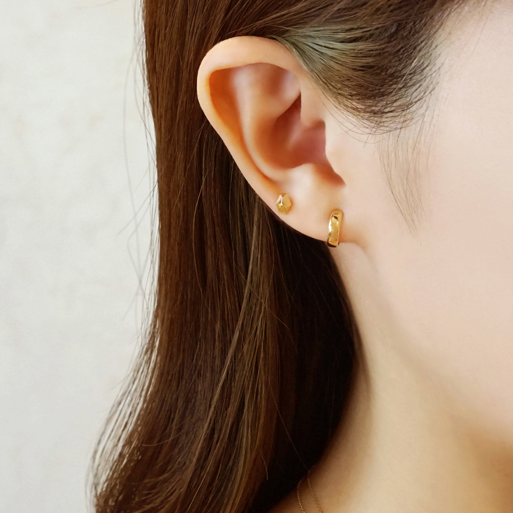 18K Basic Hoop Earrings (Yellow Gold) – TAKE-UP Jewelry