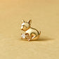 [Solo Earring] 18K/10K French Bulldog Single Earring (Yellow Gold) - Product Image