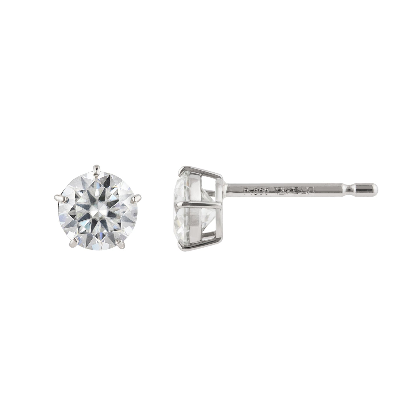 [Second Earrings] Platinum Moissanite Earrings (5mm) - Product Image