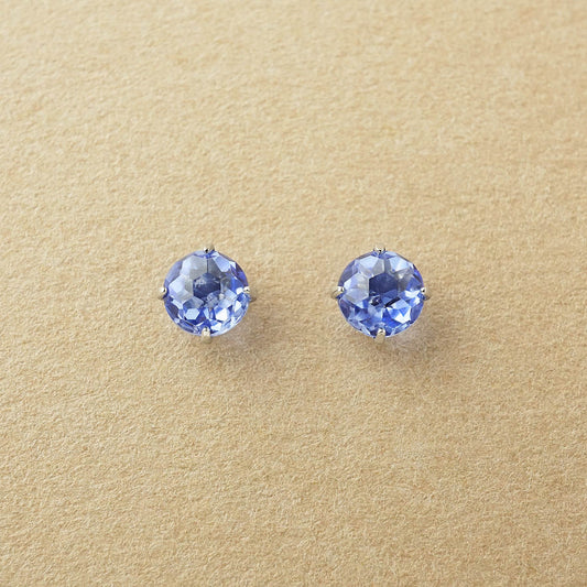 [Second Earrings] Platinum Blue Quartz Earrings - Product Image