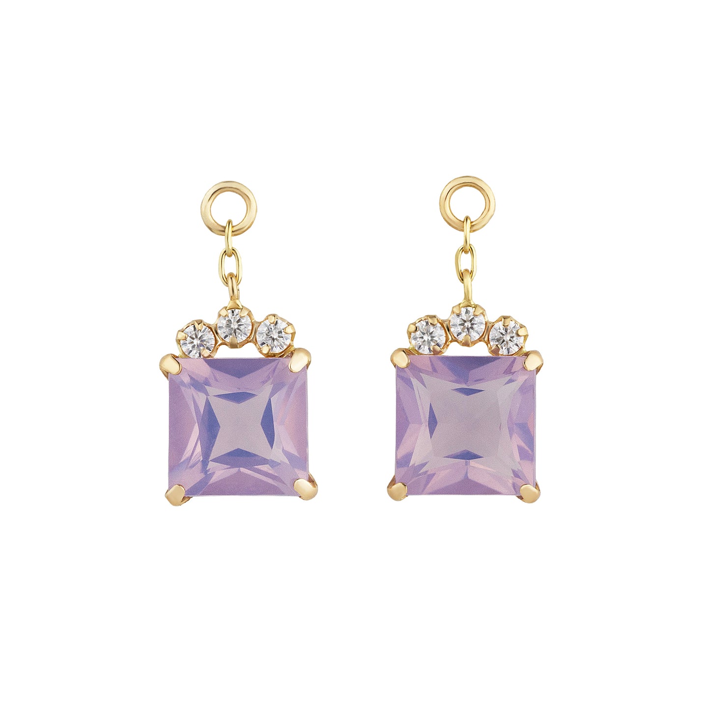 [Palette] 10K Moonlight Amethyst Charms [Powder] (Yellow Gold) - Product Image