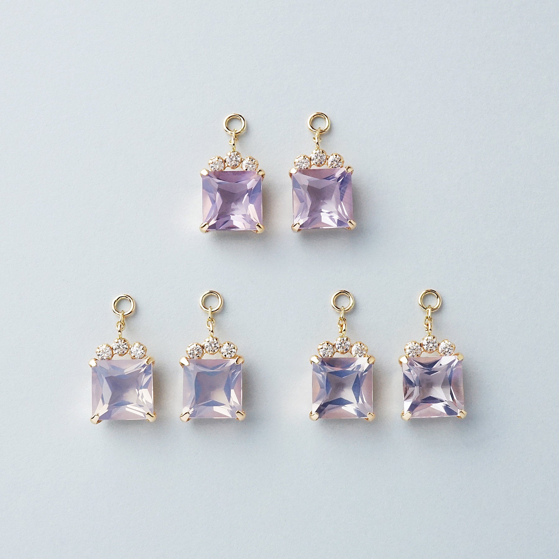 [Palette] 10K Moonlight Amethyst Charms [Powder] (Yellow Gold) - Product Image