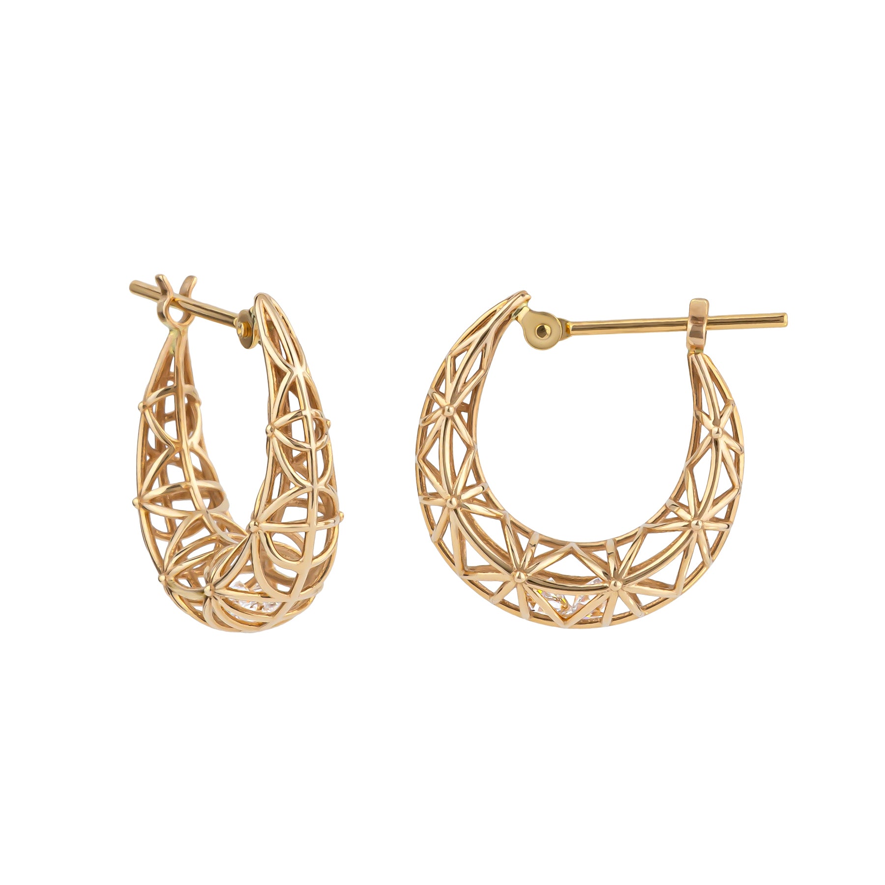 [Pannier] 18K/10K Hoop Earrings (Yellow Gold) - Product Image