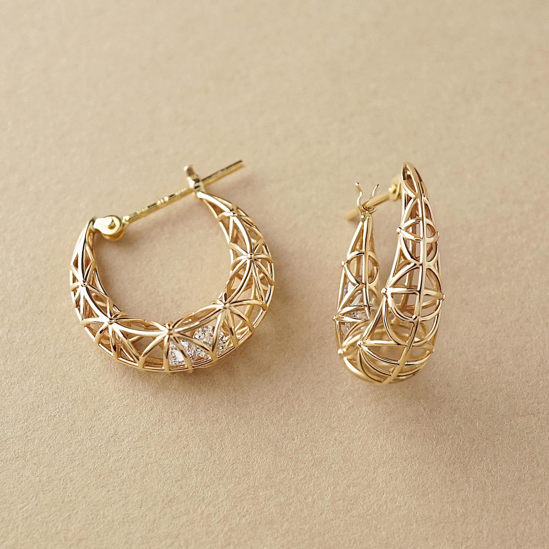 [Pannier] 18K/10K Hoop Earrings (Yellow Gold) - Product Image