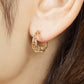 [Pannier] 18K/10K Hoop Earrings (Yellow Gold) - Model Image