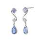 10K Blue Twisted Swinging Earrings (White Gold) - Product Image