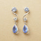 10K Blue Twisted Swinging Earrings (White Gold) - Product Image