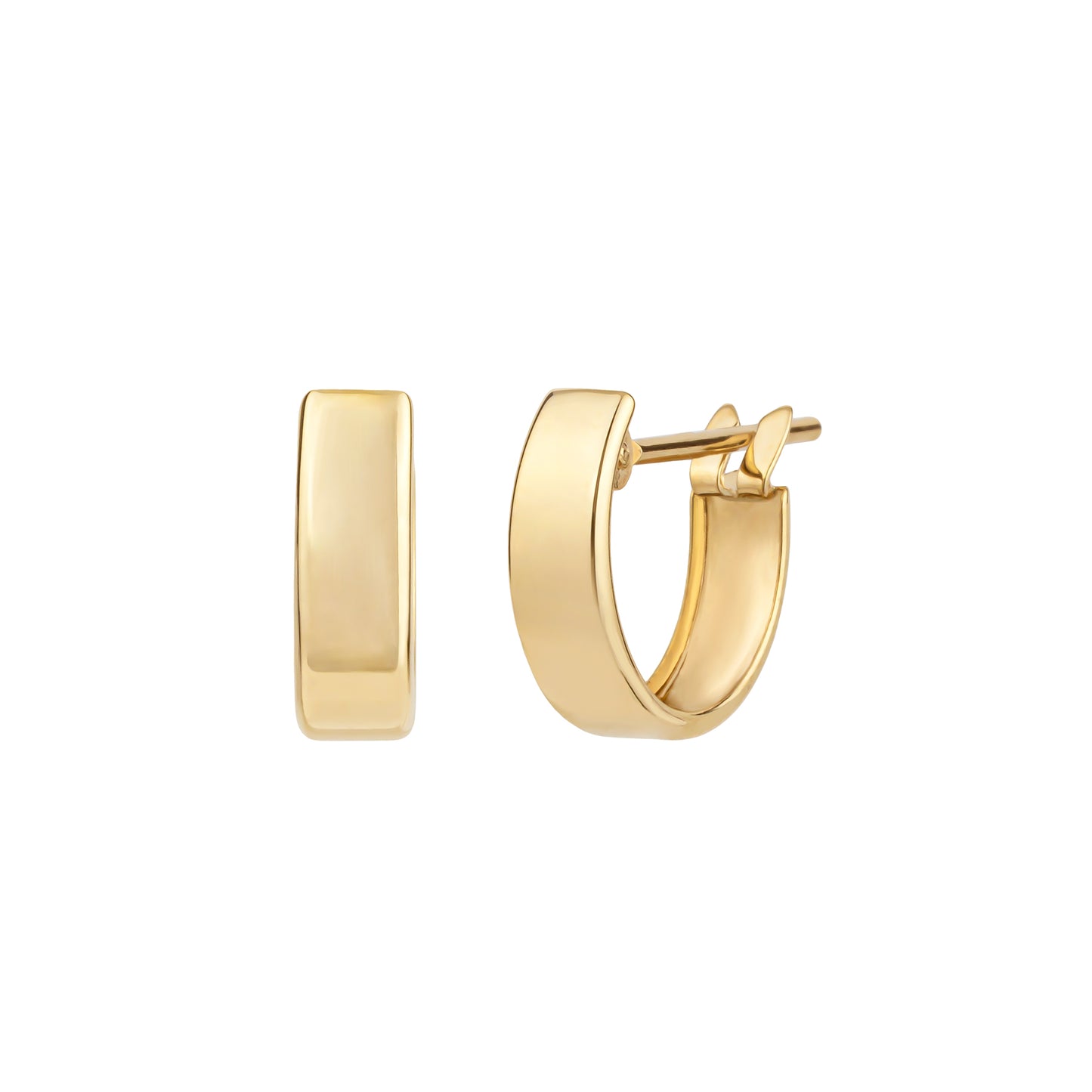 10K Basic Hoop Earrings (Yellow Gold) - Product Image