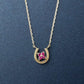 10K Ruby Double Happiness Necklace (Small) (Yellow Gold) - Product Image
