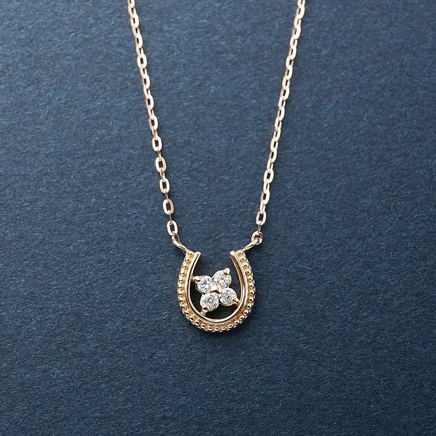 10K Diamond Double Happiness Necklace (Small) (Rose Gold) - Product Image
