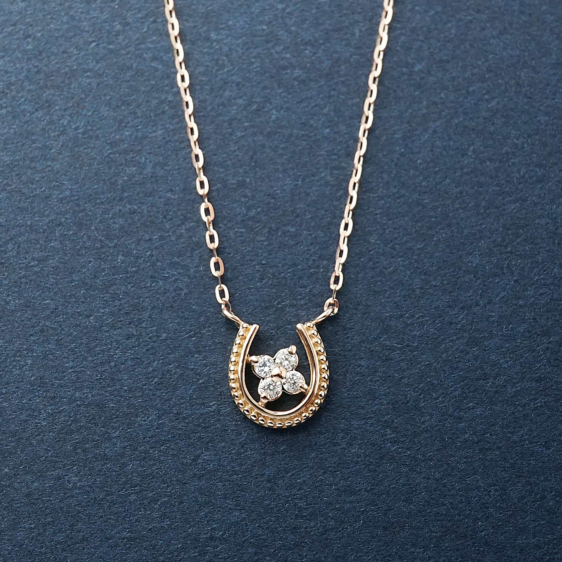 10K Diamond Double Happiness Necklace (Small) (Rose Gold) - Product Image