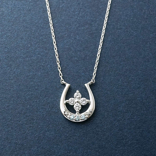 Platinum Diamond Double Happiness Necklace - Product Image