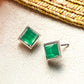 925 Sterling Silver Green Onyx Earrings [Verde Breeze] - Product Image