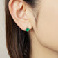 925 Sterling Silver Green Onyx Earrings [Verde Breeze] - Model Image