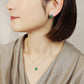 925 Sterling Silver Green Onyx Necklace [Verde Breeze] - Model Image